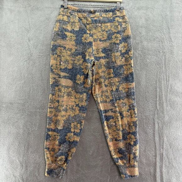 Saturday Sunday Pants Womens S Orange Blue Floral Hig Rise PullOn Jogger Pockets - Picture 6 of 15